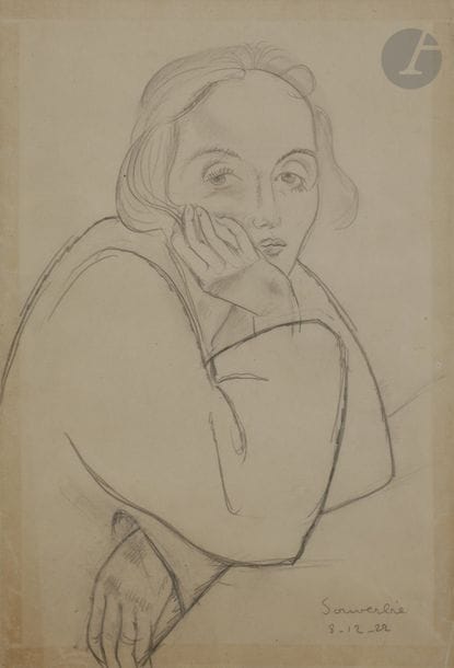 Jean SOUVERBIE (1891-1981)
Portrait de femme, 1922
Mine de plomb.
Signée et datée en bas à droite.
29 x 20 cm
On joint : Portrait d’enfant, mine de plomb, signée, 22 x 18 cm
