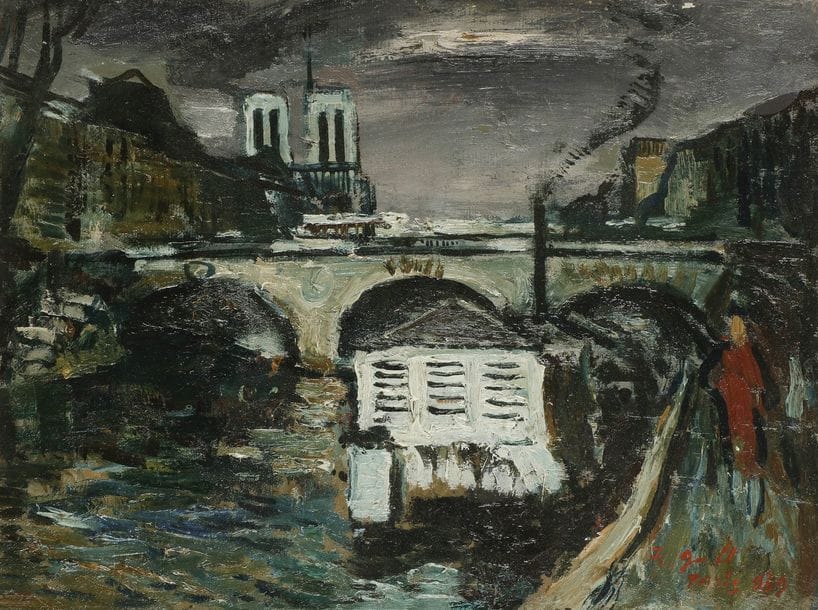 François GALL (1912-1987)
Paris, pont sur la Seine, 1939
Huile sur toile.
Signée en bas à droite.
24 x 33 cm