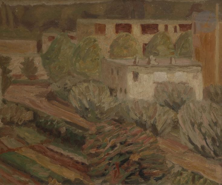 Serge CHARCHOUNE [russe] (1888-1975)
Paysage, 1941
Huile sur toile.
Signée et datée en bas à droite.
38 x 46 cm