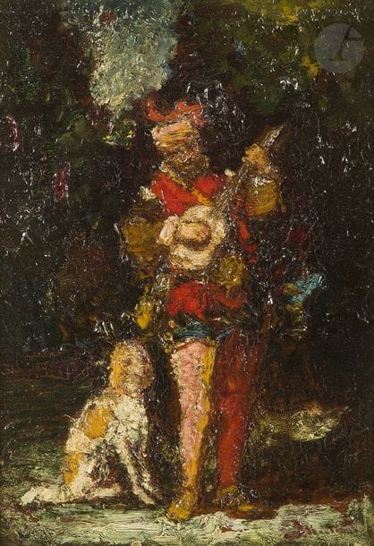 Adolphe MONTICELLI (1824-1886)
Le Joueur de guitare
Huile sur panneau.
Signée en bas à droite.
26 x 18 cm

Exposition : 
Rétrospective Monticelli, La Ciotat, 7 juillet - 25 août 1991, n°36 (étiquette au dos).

Nous remercions Monsieur Marc Stammegna d’avoir confirmé l’authenticité de cette œuvre.
Un certificat pourra être remis à la charge de l’acquéreur.