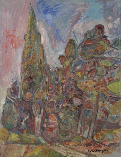 Pinchus KREMEGNE (1890-1981)
Paysage au cyprès
Huile sur toile.
Signée en bas à droite.
81 x 65 cm