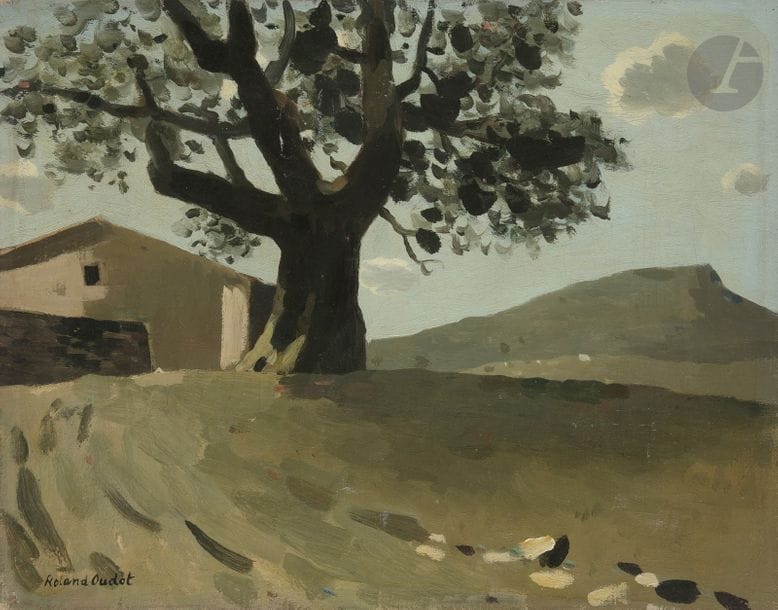 Roland OUDOT (1897-1981)
Paysage à l’arbre
Huile sur toile.
Signée en bas à gauche.
27 x 35 cm