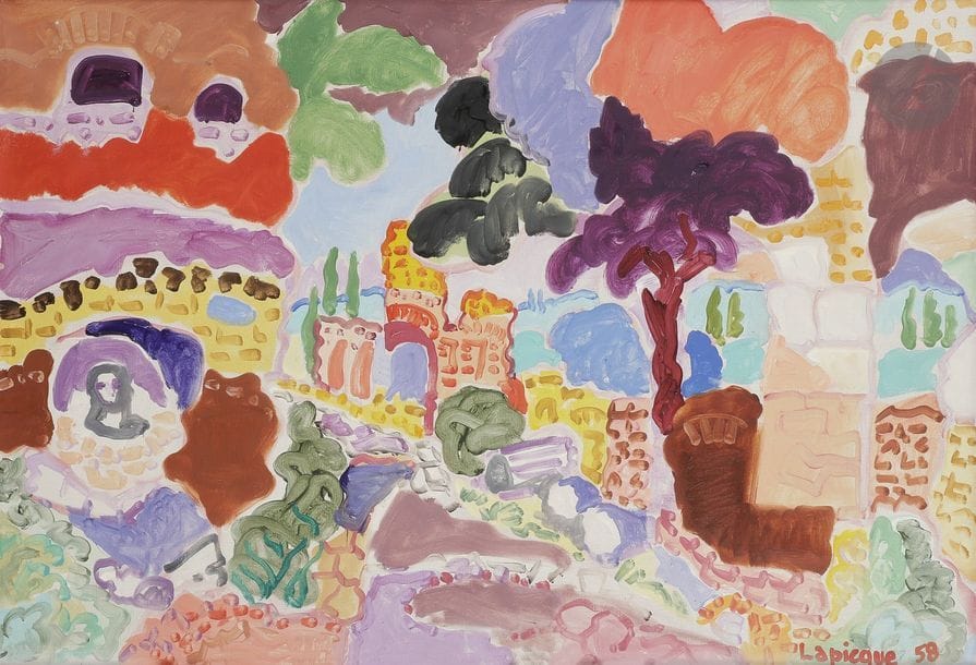 Charles LAPICQUE (1898-1988)
La Voie appienne, 1958
Huile sur toile.
Signée et datée en bas à droite.
Signée, datée et titrée au dos.
50 x 73 cm

Un certificat de Monsieur Marc Métayer, en date du 28 septembre 2012, sera remis à l’acquéreur.