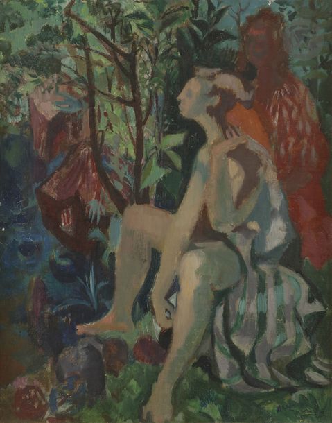 Jean AUJAME (1905-1965)
Baigneuses
Huile sur toile.
Signée en bas à droite.
41 x 33 cm