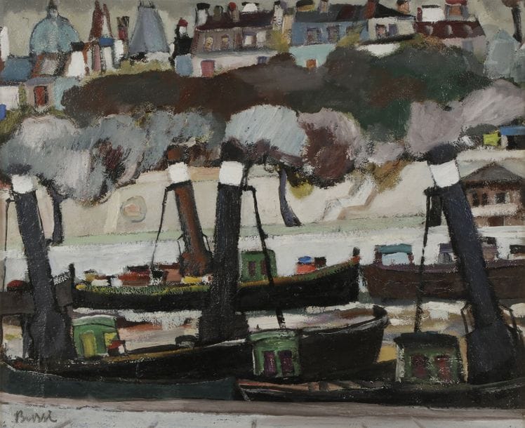 Rénato BUSSI (1926-1999)
Bateaux à vapeur
Huile sur carton toilé.
Signée en bas à gauche.
48 x 58 cm