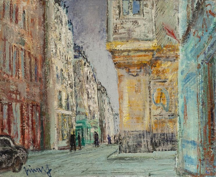 Jean VINAY (1907-1978)
Rue de la Bretonnière, 1959-60
Huile sur toile.
Signée en bas à gauche.
Signée, datée et titrée au dos.
46 x 55 cm