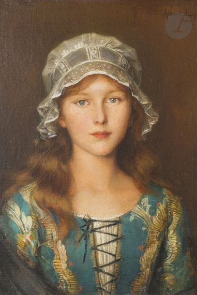 Albert LYNCH (1851-1912)
Portrait de jeune femme
Huile sur panneau.
Signée en haut à droite.
55 x 38 cm