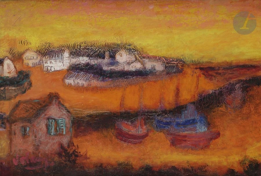 Jean VOLANG (1921-2005)
Bretagne
Huile sur toile.
Signée en bas à gauche.
Titrée au dos.
38 x 55 cm