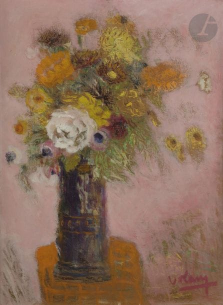 Jean VOLANG (1921-2005)
Vase de fleurs
Huile sur toile.
Signée en bas à droite.
73 x 54 cm