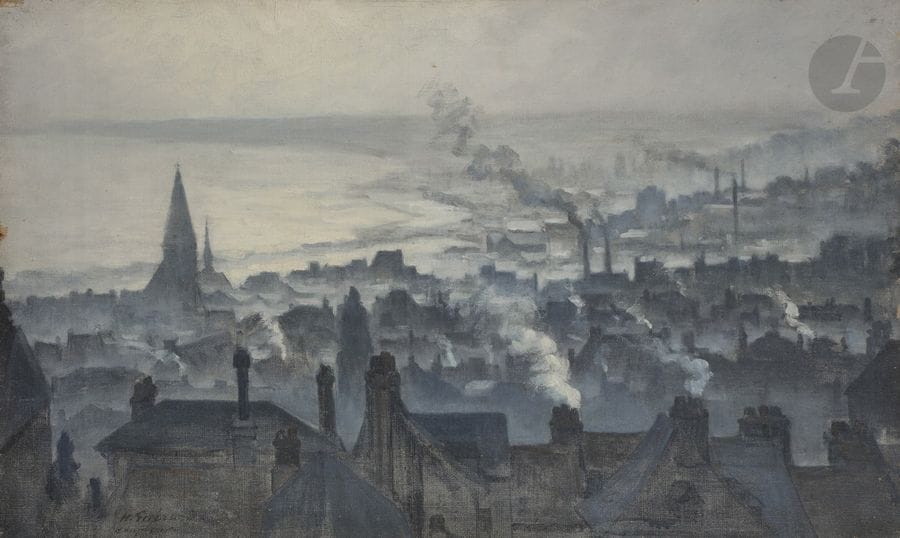 Henri-Charles GUéRARD (1846-1897)
La Baie de Honfleur
Huile sur toile.
Signée et située en bas à gauche.
(Petites usures sur les bords).
30 x 48 cm