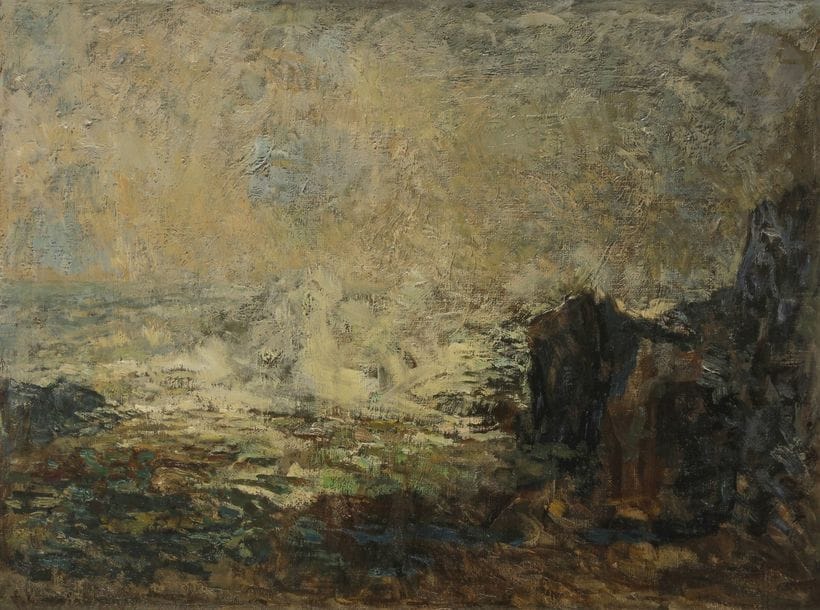 Charles TCHERNIAWSKY (1900-1976)
La Vague brisée
Huile sur toile.
Signée en bas à gauche.
Signée au dos.
46 x 61 cm