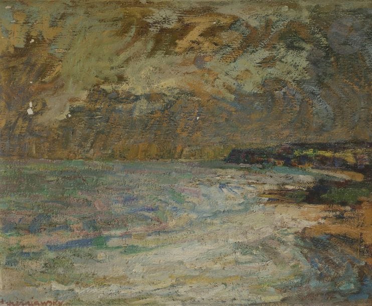 Charles TCHERNIAWSKY (1900-1976)
Bord de mer
Huile sur toile.
Signée en bas à gauche.
(Manques).
46 x 55 cm