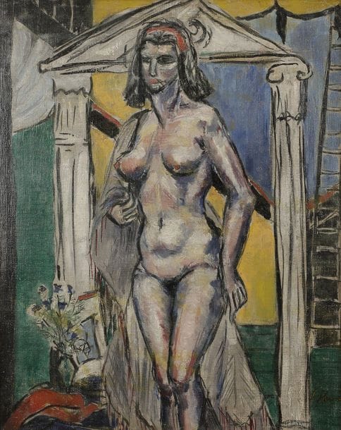 Louise HERVIEU (1878-1954)
Le Temple, 1927
Huile sur carton toilé.
Signée en bas à droite.
Titrée au dos.
50 x 40 cm
