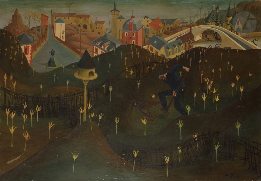 Claude VERLINDE (né en 1927)
Paysage féérique, 1953
Huile sur panneau.
Signée et datée en bas à droite.
46 x 65 cm