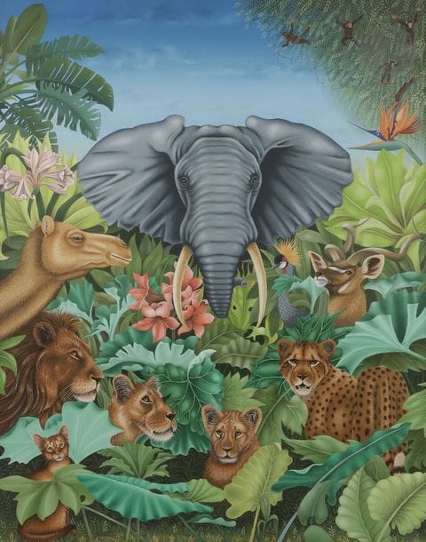 Bernard VERCRUYCE (né en 1949)
L’Afrique, 2003
Huile sur toile.
Signée en bas à gauche.
Signée, datée et titrée au dos.
92 x 73 cm

Expositions : 
- Le Printemps des animaux, Aurores au jardin zoologique, l’Hôtel de Ville de Saint-Mandé, 2014, n°89.
- Bernard Vercruyce, Intimisme, Musée Utrillo - Valadon, Sannois, 14 janvier - 12 mars 2017.
