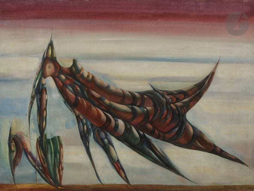 Léon KELLY (1901-1982)
Mangeur de plantes, 1945
Huile sur toile.
Signée et datée en bas à droite.
Signée et datée au dos.
31 x 40.5 cm

Provenance : 
Vente « Hommage à Julien Levy », Tajan, 6 octobre 2004, n°225.