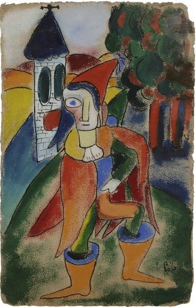 Pierre GIRAUD (1913-1988)
Merlin l’enchanteur, 1947
Encre et gouache.
Monogrammée en bas à droite.
Datée et titrée au dos.
38 x 25 cm