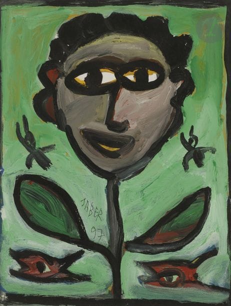 JABER (né en 1938)
Femme fleur, 1997
Acrylique sur papier.
Signée et datée.
31.5 x 24 cm