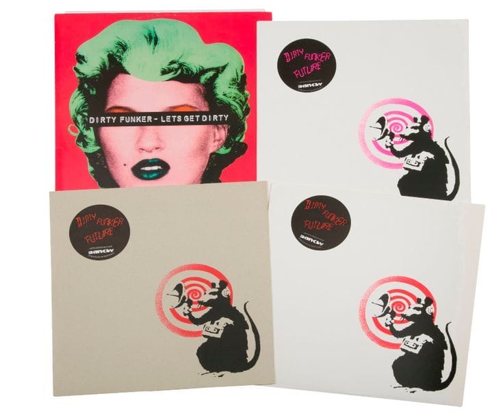 [BANKSY] Lot de trois maxi 45 T Dirty Funker « Future » et un maxi « Let s get dirty ». Pochettes et disques VG++