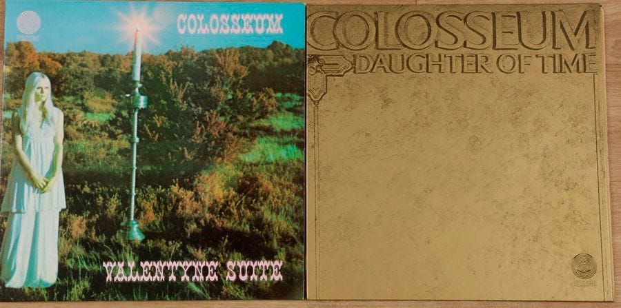 COLOSSEUM 2 disques 33 T :« Daughter of Time » Vertigo 6360 017 France, 1970 et « Valentyne Suite » Vertigo 847 900 VTY France, 1969. 31 x 31 cm - 12 x 12 inches