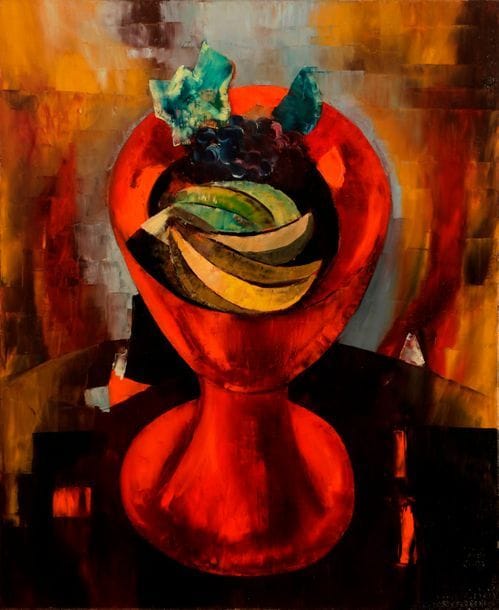 Tony AGOSTINI (1916-1990)
Coupe de fruits
Huile sur toile.
Signée en bas à gauche (légèrement effacée).
73 x 60 cm