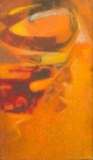 Bernard CHILDS (1910-1985)
Le Rodeur, 1959
Huile sur toile.
Signée et datée en bas à droite.
Signée et titrée au dos.
24 x 14 cm
- Provenance : 
Collection de Madame R., Eure et Loire.