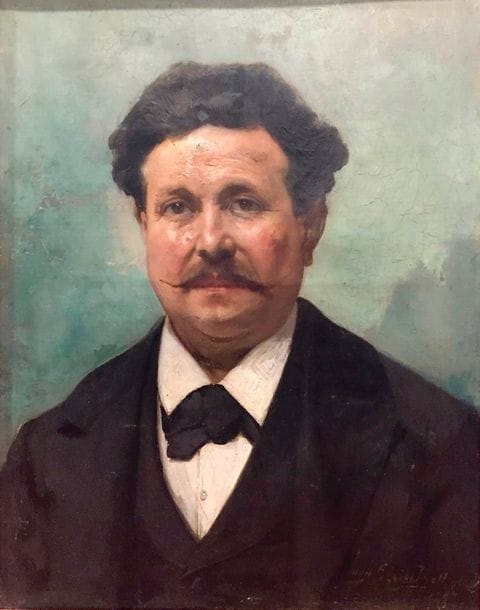Louis-Robert CARRIER-BELLEUSE (1848-1913)
Portrait d'homme, 1897
Huile sur toile.
Signée et datée en bas à droite. 
(Restaurations)
61 x 46 cm
