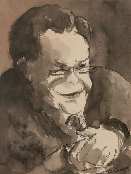 Auguste CHABAUD (1882-1955)
Portrait d'homme à lunettes
Encre et fusain.
Signée en bas à droite.
27 x 20 cm