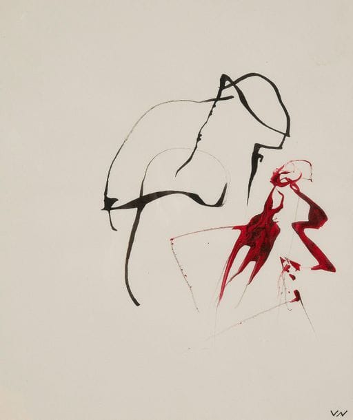 Valère NOVARINA (né en 1942)
Abraham sacrifiant n°6, 1993
Technique mixte.
Monogrammée en bas à droite.
22.5 x 198 cm
- Provenance : 
Galerie de France, Paris (étiquette au dos).