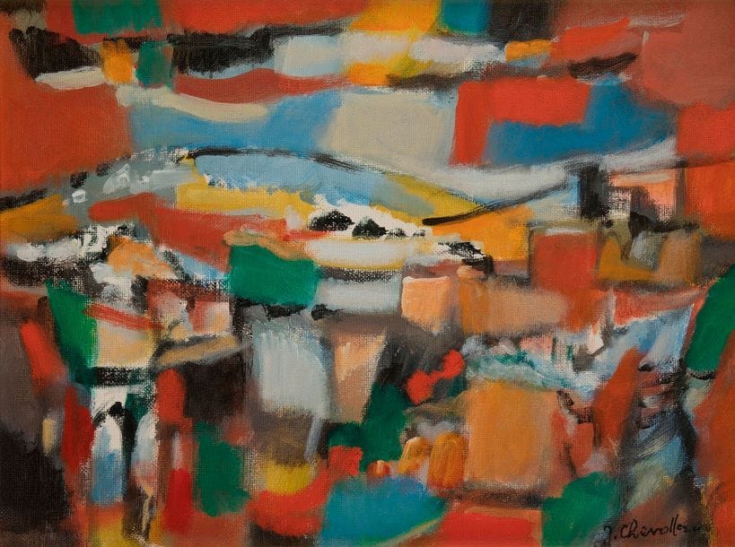Jean CHEVOLLEAU (1924-1996)
La Montagne à Tolède, 1900
Huile sur toile.
Signée en bas à droite.
Signée, datée et titrée au dos.
27 x 35 cm