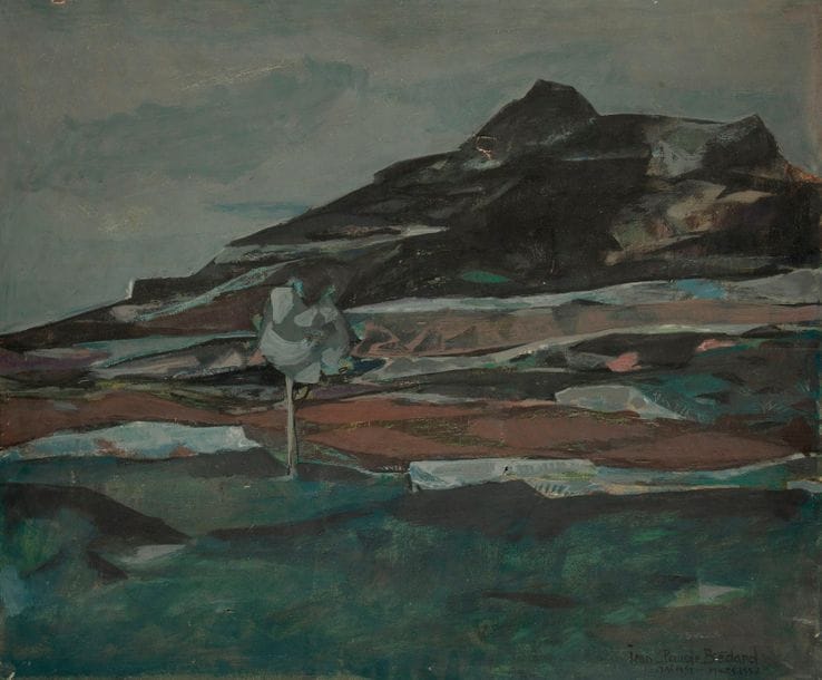 Jean-Claude BEDARD (1928-1987)
Paysage provençal, 1951-52
Huile sur toile.
Signée et datée en bas à droite.
Signée et datée au dos.
(Accidents).
60 x 73 cm