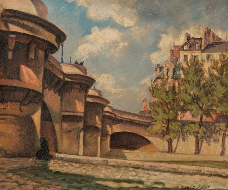 Pierre DUBREUIL (1891-1970)
Paris, la Seine au Pont Neuf
Huile sur toile.
Signée en bas à droite.
46 x 55 cm