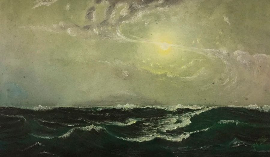FIZEL (XXe siècle)
Levé de soleil sur la mer
Pastel.
Signé en bas à droite.
27 x 45.5 cm
- Provenance : 
Collection de l'artiste Jürg Kreienbühl (1932-2007).
