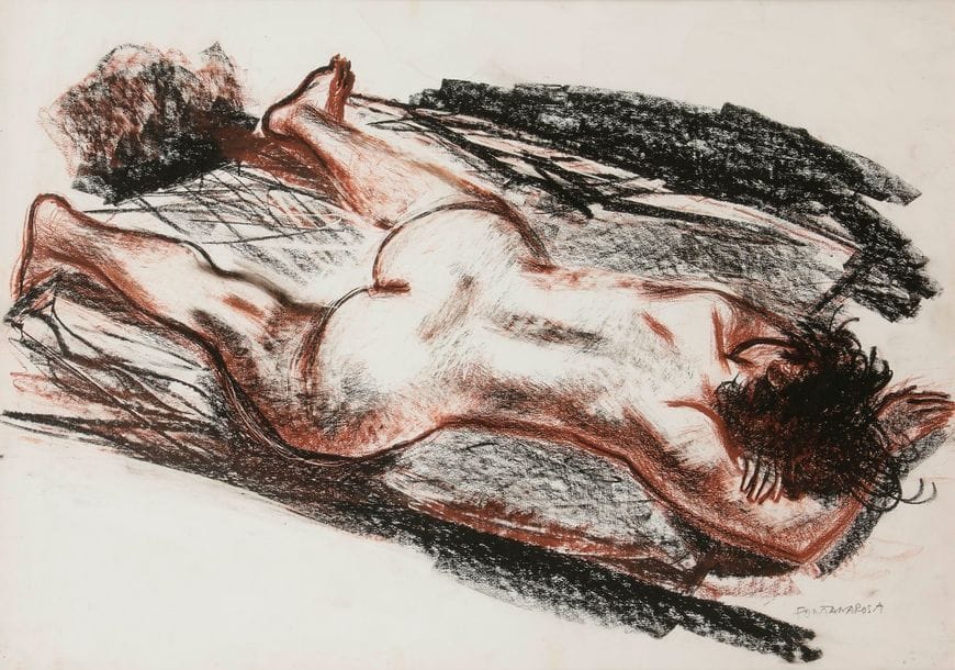 Lucien-Joseph FONTANAROSA (1912-1975)
Nu allongé
Fusain et sanguine.
Signé en bas à droite.
43.5 x 62 cm