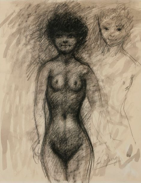 Edouard GOERG (1893-1969)
Nu féminin debout
Fusain et lavis d'encre.
Signé en bas à droite.
54.5 x 42 cm