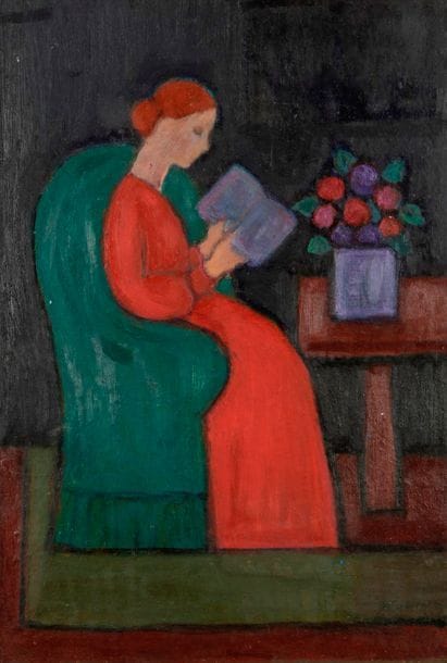 Arthur KOLNIK (1890-1972)
Femme lisant
Huile sur carton.
Porte le timbre de la signature en bas à droite.
41 x 27 cm