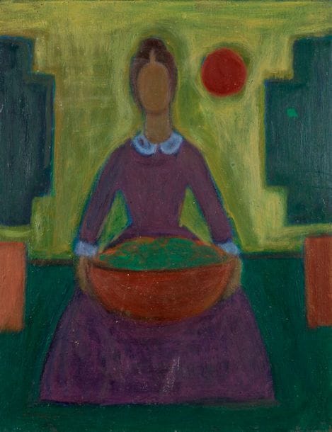 Arthur KOLNIK (1890-1972)
Femme au panier
Huile sur isorel.
Porte le timbre de la signature en bas à gauche.
35 x 27 cm