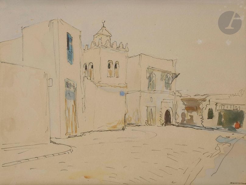 Lucien MAINSSIEUX (1885-1958)
Ville orientale
Encre et aquarelle.
Signée en bas à droite.
25 x 34 cm