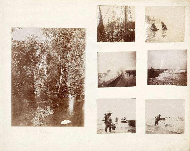 Perruchot - Pilon - Rabeau - Boizot et divers 

Album de voyage et de famille. 

Italie. Algérie. Tunisie. France, 1899-1921. 

Mémoire du soldat Albert, 1908- 1921. Engagé volontaire à Nevers le 19 octobre 1903. Elève officier à Saint-Maxent. Sous-Lieutenant à Châteauroux. Lieutenant à Châteauroux. Tunisie. Maroc. Aïn-Sefra. Tlemcen. Nieuport. Seconde Guerre Mondiale sur le front. Albert meurt au champ d'honneur le 9 mai 1919. Albert est nommé Chevalier de la Légion d'Honneur le 18 octobre 1919. Enterrement dans caveau de famille le 3 avril 1921. 

Deux album in-8 oblong composés respectivement de 128 et 140 épreuves argentiques d'époque et sur papier citrate ainsi que de cartes postales. Nombreuses corespondances, annotations et légendes manuscrites sur les montages et aux versos des épreuves. Quelques crédits de photographes sur les montages. 

Formats : de 4 x 6 à 9 x 11,5 cm