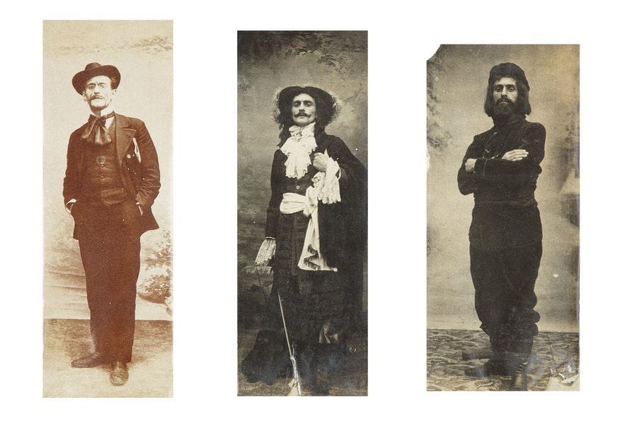 Enzo Riccioni et divers 

L'acteur Henri Baudin, c. 1880-1931. 

Enfance et adolescence de Henri Baudin. Les débuts d'acteur de Henri Baudin. Années de service militaire. Séjour à Royan. Henri Baudin en costume de théâtre. 

Le Cheminot de George Monca et Maurice Keroul , 1926. 

Au temps des valses de Manfred Noa avec Claire Rommer, 1930. 

La chanson des nations de Maurice Gleize avec Dolly Davis, 1931.

Les voleurs de gloire. La femme en or de Pierre Marodon avec Lotte Neumann, 1926. 

Trois (3) albums in-4 composés respectivement de 104, 27 et 129 épreuves sur papiers albuminés, papiers citrates et argentiques contrecollées sur cartons. Nombreuses légendes et dates manuscrites sur les montages. Quelques affichettes de films contrecollées dans les albums. 

Formats : de 6 x 9 à 20 x 30 cm



Pour les besoins du film Le Cheminot les réalisateurs demandent à l'ensemble des habitants du hameau des Millonets de jouer le rôle des figurants.