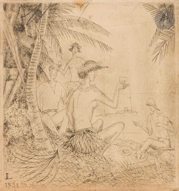 Jean-Emile LABOUREUR (1877-1943)
Menu pour Les Psychologues du goût. 1931. Eau-forte. 90 x 95. Laboureur 434. Zinc gravé, biseauté et vernis, contenu dans son enveloppe formée par une épreuve rempliée, annotée « Mr Petiet ». Ex-coll. H.-M. Petiet (Lugt 5031).