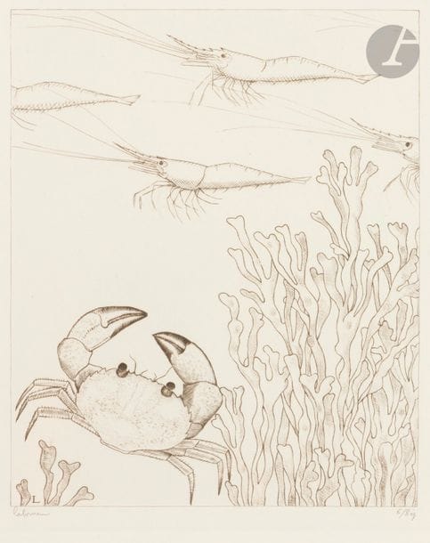 Jean-Emile LABOUREUR (1877-1943)
Marine, pl. II et IV. 1934. Burin. 156 x 195. Laboureur 499 et 501. Très belles épreuves sur vélin, du 2e état (sur 3), avant le double trait carré, signée et numérotée au crayon. Toutes marges. Tirage à 8 épreuves de cet état. Joint : Marine. 1938. Burin. 105 x 152. Laboureur 536. Très belle épreuve sur vélin, annotée dans l’angle inférieur gauche du feuillet : « bon à tirer / jel » Toutes marges. Tirage définitif à 50 épreuves. Ens. 3 p.