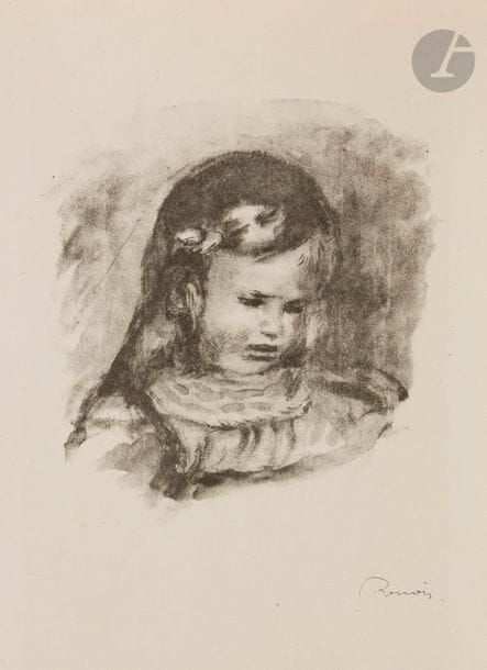 Pierre-Auguste Renoir (1841-1917)
Claude Renoir, la tête baissée. 1904. Lithographie. 195 x 200. Delteil, Stella 39 ; Johnson 118- 3. Très belle épreuve sur vélin. Très légères traces de plis souples. Toutes marges non ébarbées.