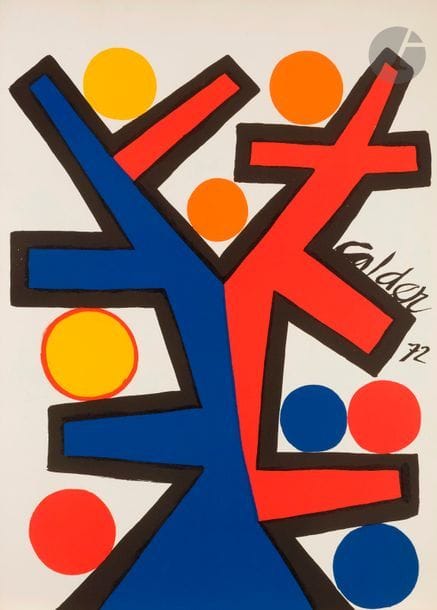 DIVERS
Un lot par Calder, Miró, Rebeyrolle, Riopelle, Ubac. (Pl. offertes lors de la parution des monographies des artistes, Maeght éd.) Lithographie. Formats divers. Impression en couleurs. Parfaites épreuves sur vélin. Toutes marges. Ens. 5 p.