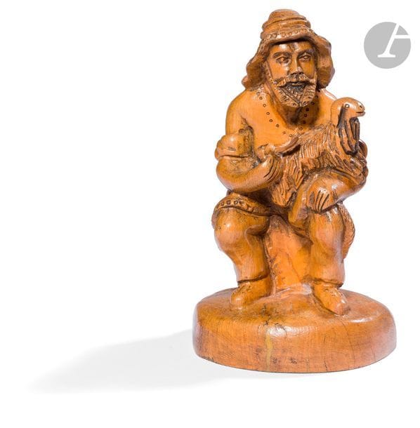 Le Berger et son agneau 
Sculpture en bois d’olivier. 
Palestine, circa 1900. 
Hauteur : 17 cm

Mots clés : 
 judaïca, juif, juive, hébreux, rabbins, jewish, torah, hebrew, hebraica, judaisme, synagogue, sionisme, pessah, pessach, haggada, haggadah, hagada, hagadah, passover, menora, menorah, hannuka, hannuca, hannoucca, hanouccah, torah, juden, israélite, Israël, antisemitism, antisémitisme, dreyfus, meguila, sepharade, sefarad, ketouba