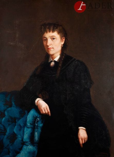 Guillaume Romain FOUACE 
(Reville 1827 - Paris 1895) 
Portrait de Louise Jeanne 
Toile 
111 x 80 cm
Signée et datée G Fouace / 1871 en bas à droite
Sans cadre
Restaurations anciennes