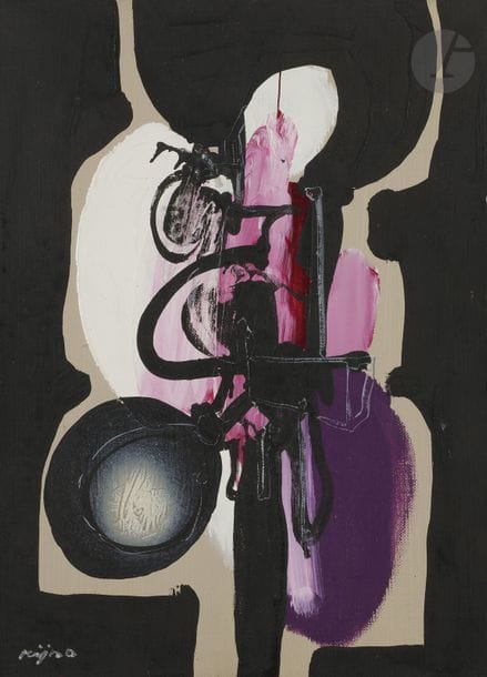 Ladislas KIJNO (1921-2012)
Petite icône pour les Fruits de la Nuit, 1989
Acrylique sur toile.
Signée en bas à gauche.
Signée, datée et titrée au dos.
33 x 24 cm