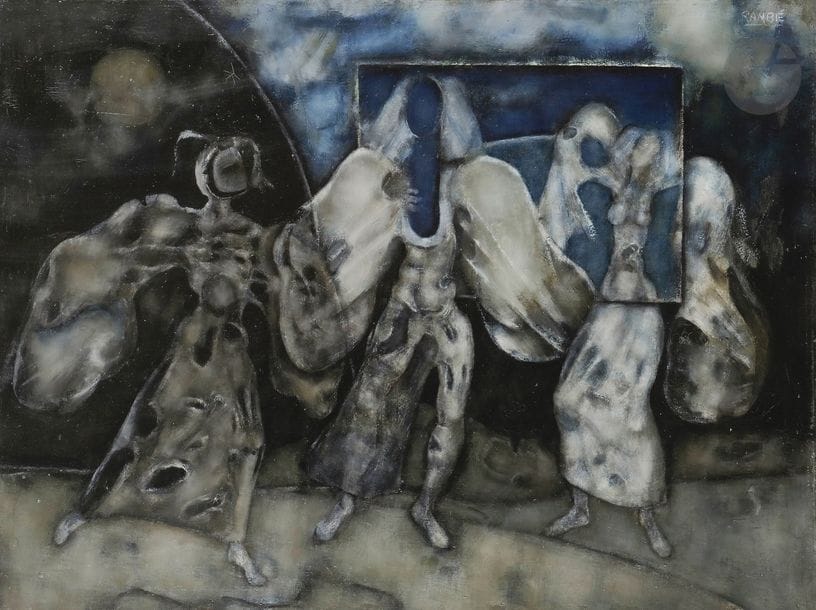 Paul RAMBIE (né en 1919)
Orphée aux enfers, 1983
Huile sur toile.
Signée en haut à droite.
54 x 73 cm