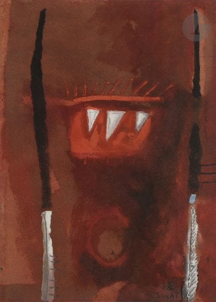 Kumi SUGAI [japonais] (1919-1996)
Diable rouge, vers 1955
Gouache.
Signée en bas à droite.
30.5 x 22.5 cm