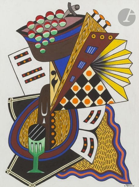 Georges TERZIAN (né en 1939)
Le Diapason, 2015
Huile sur toile.
Signée en bas à droite.
Signée, datée et titrée au dos.
130 x 97 cm